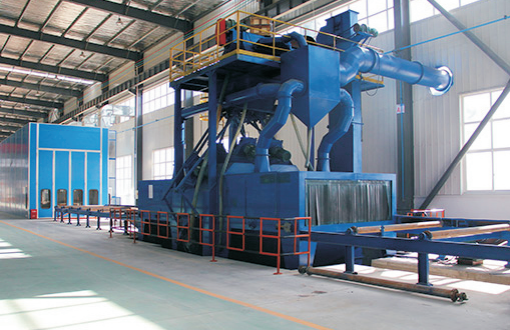 Pass-through Shot-blasting treatment line